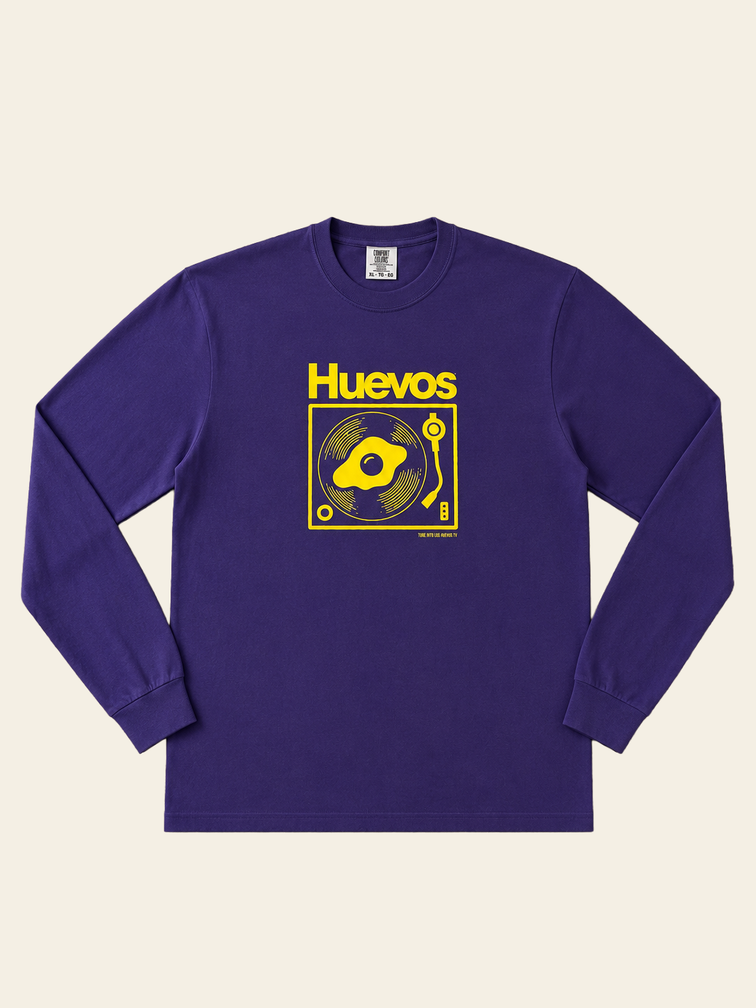 Huevos Record Player Long-Sleeved Shirt (Purple)