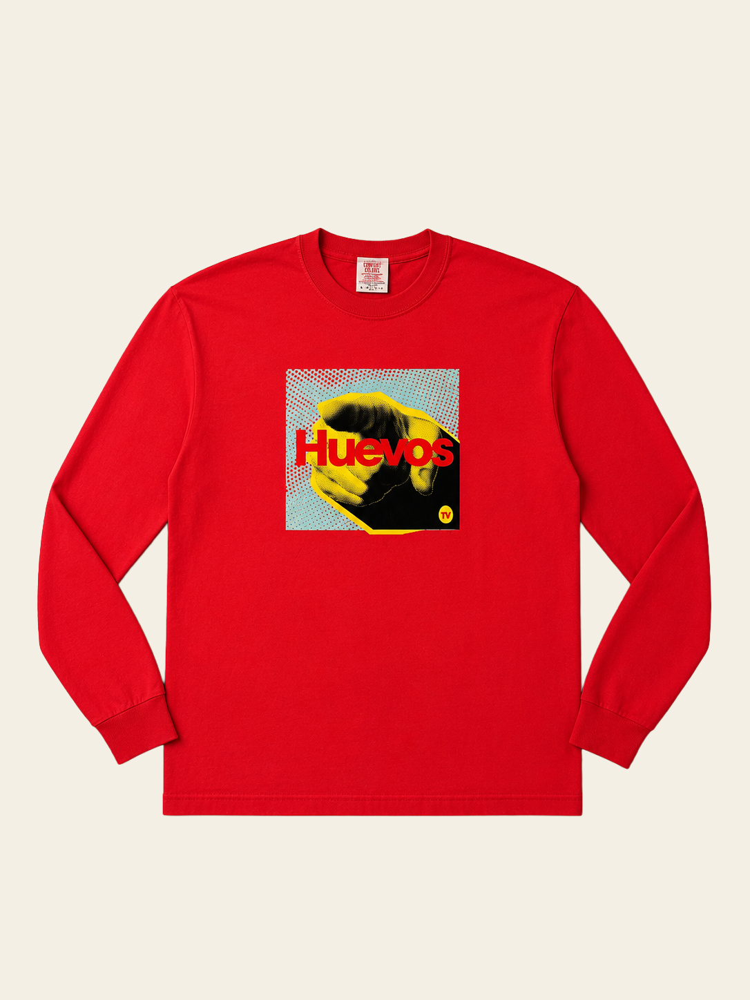Huevos Long Sleeved Graphic Shirt (Red)
